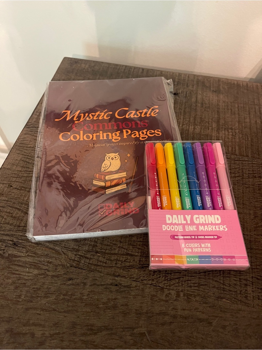 Daily Grind Planner-Mystic Castle Coloring Pages & Doodle Line Marker Set-NEW!